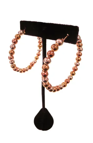 Gold & Copper Beaded Hoops