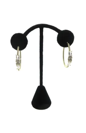 Gold Crystal Stone Hoops