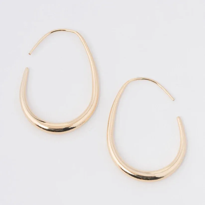 Gold Graduated Oval Hoop Earrings