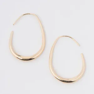 Gold Graduated Oval Hoop Earrings