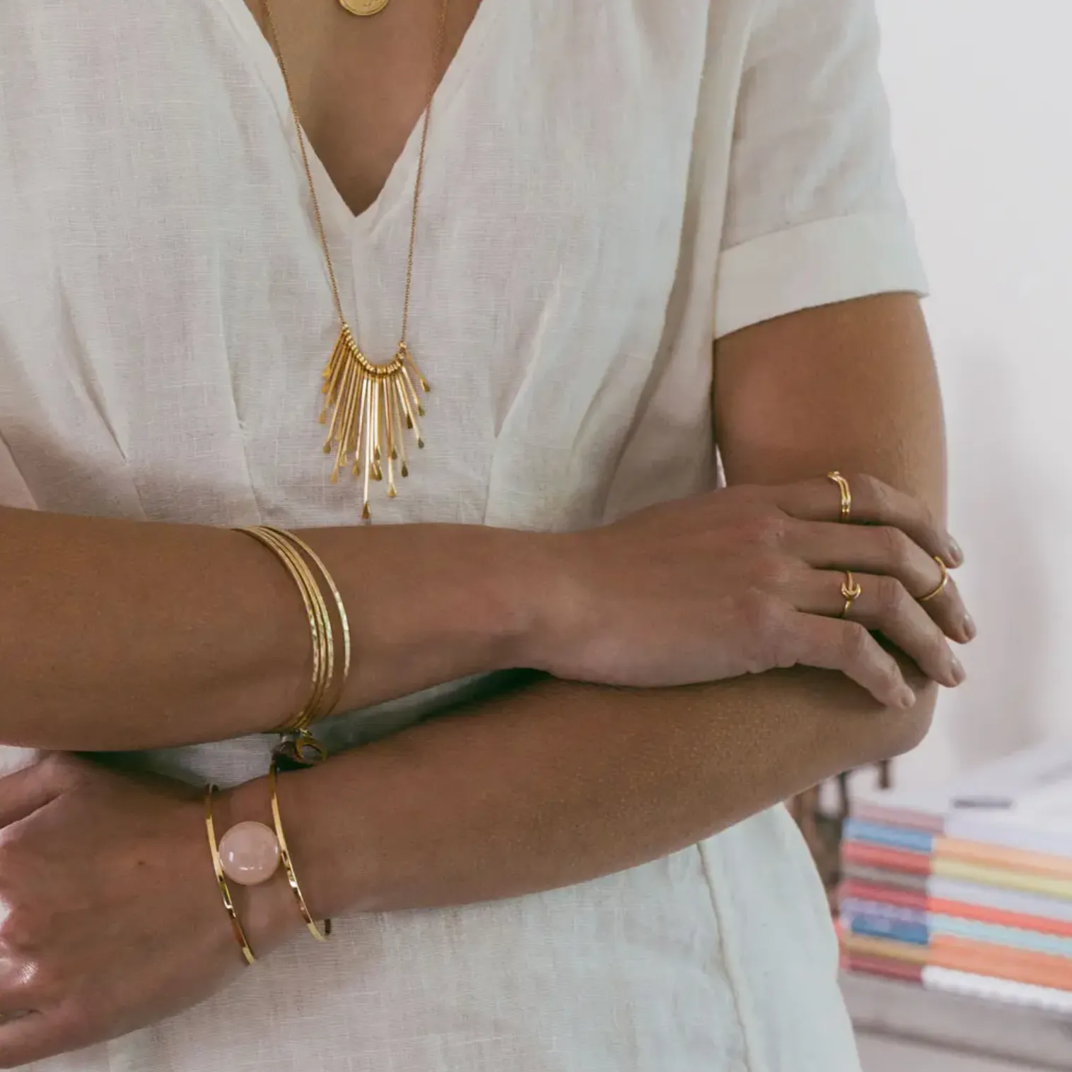 Gold Hammered Bangle