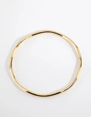 Gold Plated Thin Wavy Bangle
