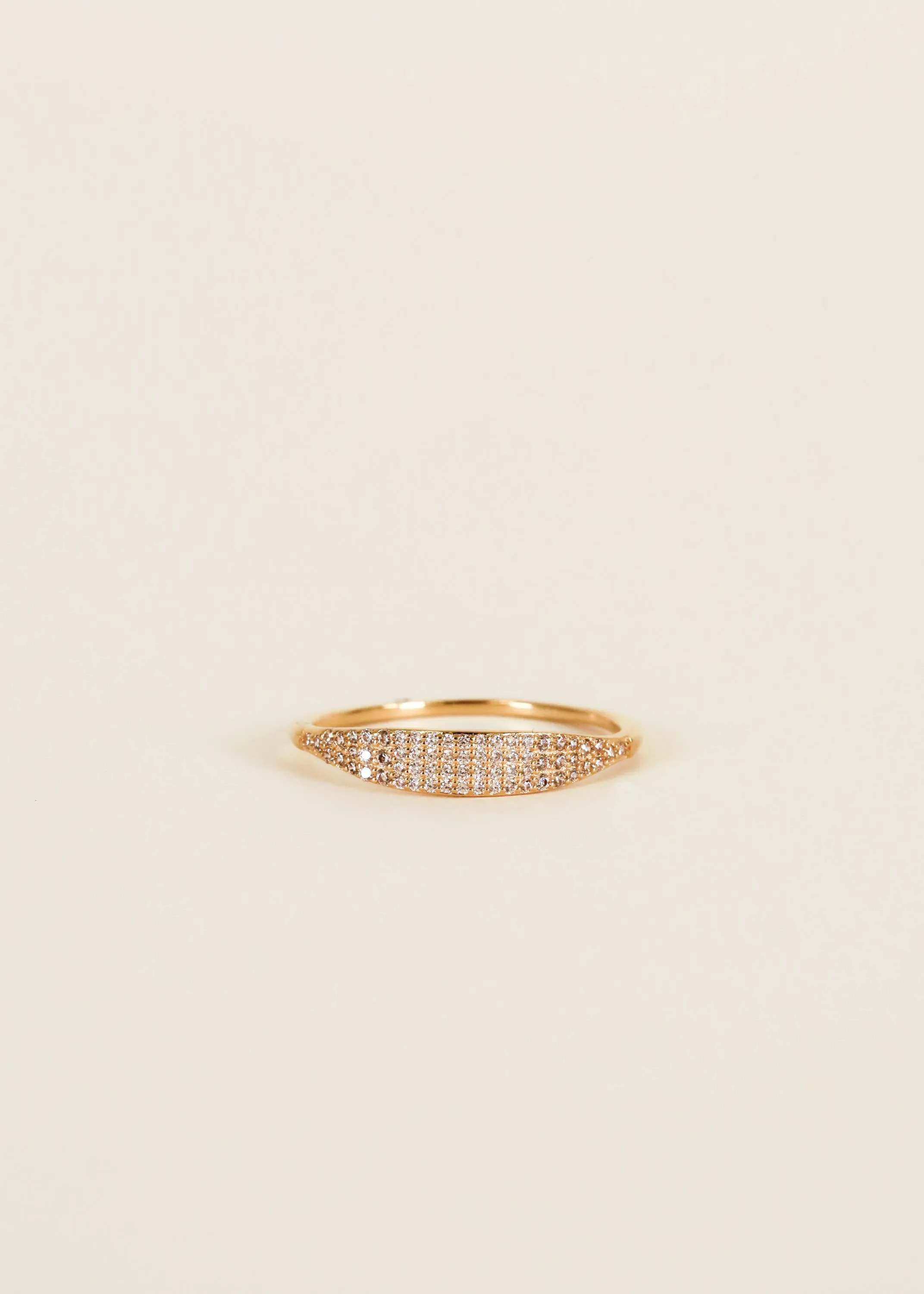 Gold Rings - Tapered Pave - Champagne CZ