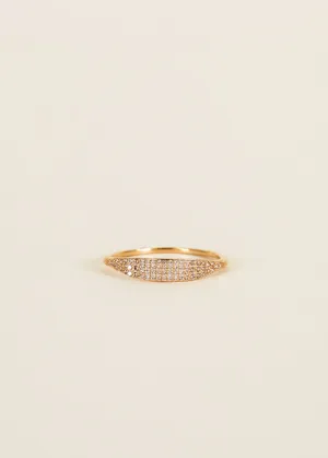 Gold Rings - Tapered Pave - Champagne CZ