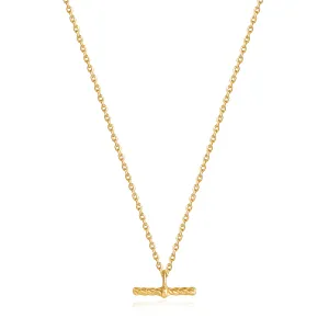 Gold Rope T-Bar Necklace