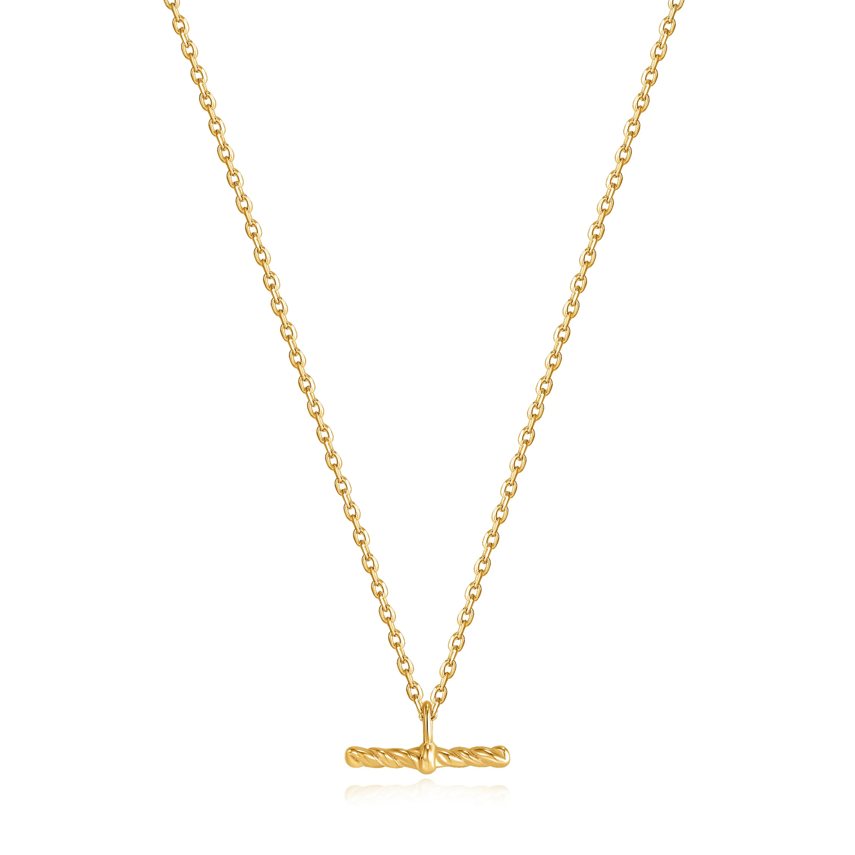 Gold Rope T-Bar Necklace