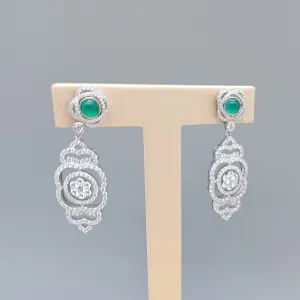 Graceful Blossom Jade Earring