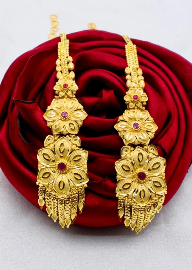 GRACEFUL FLORAL KANCHAIN WITH EARRINGS