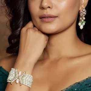 Green & White Polki Bracelet - MRJBR23BR 47