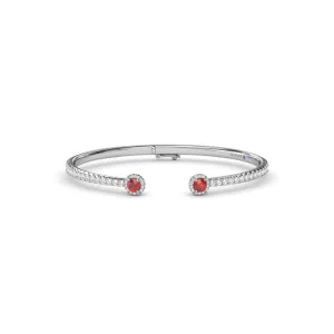 Halo Ruby and Diamond Bangle