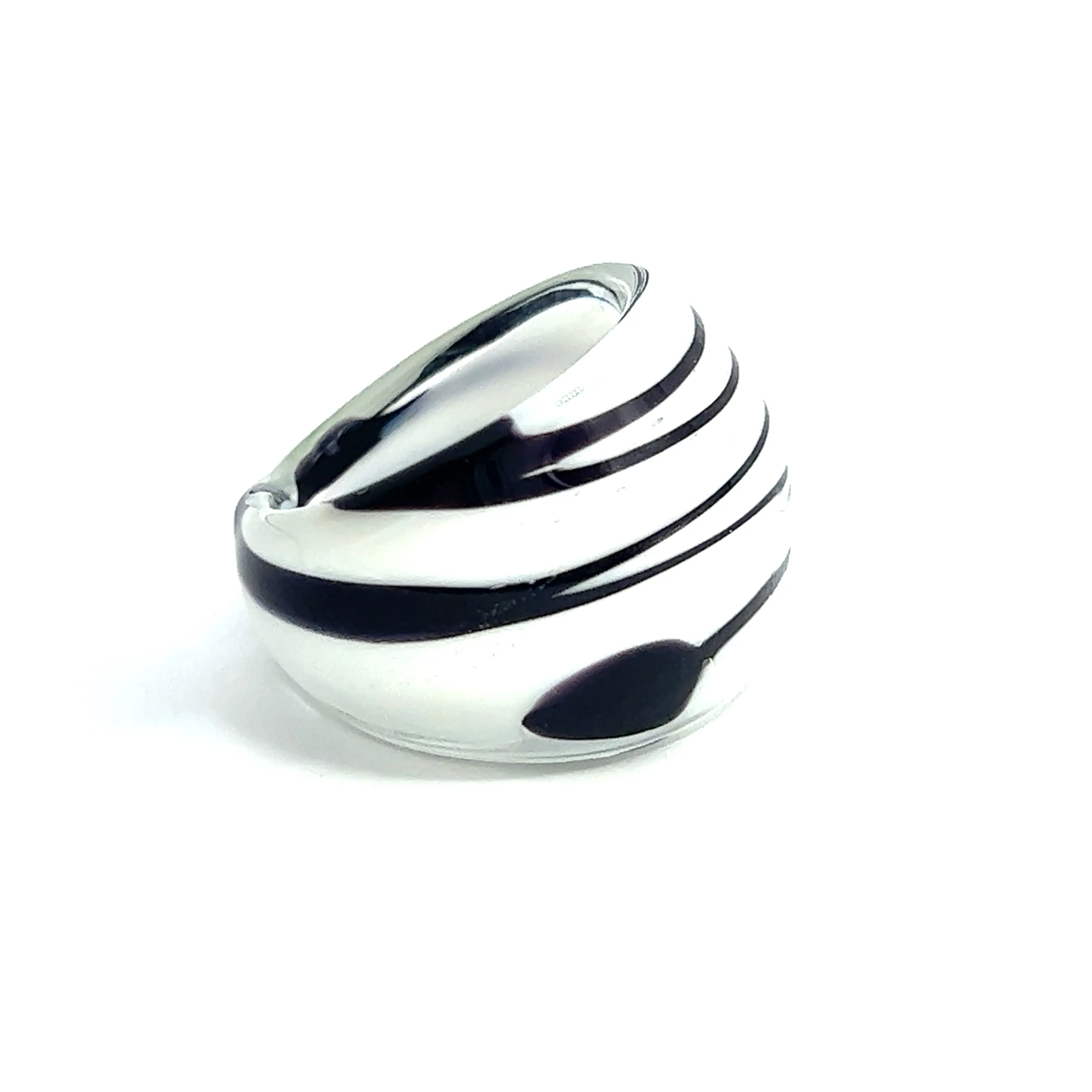 Handmade Glass Acrylic Ring Opulent Zebra Stylist Infinity Band