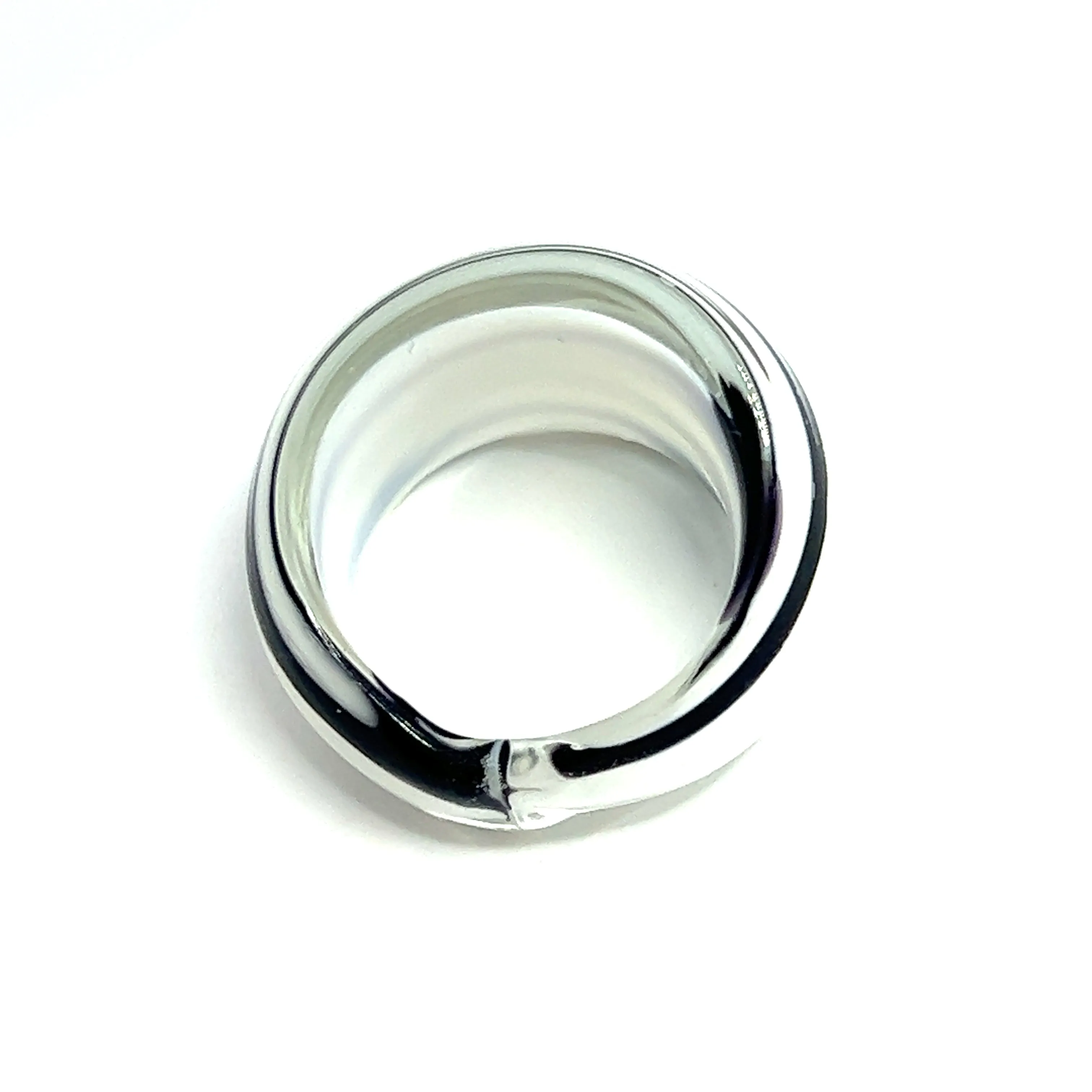 Handmade Glass Acrylic Ring Opulent Zebra Stylist Infinity Band