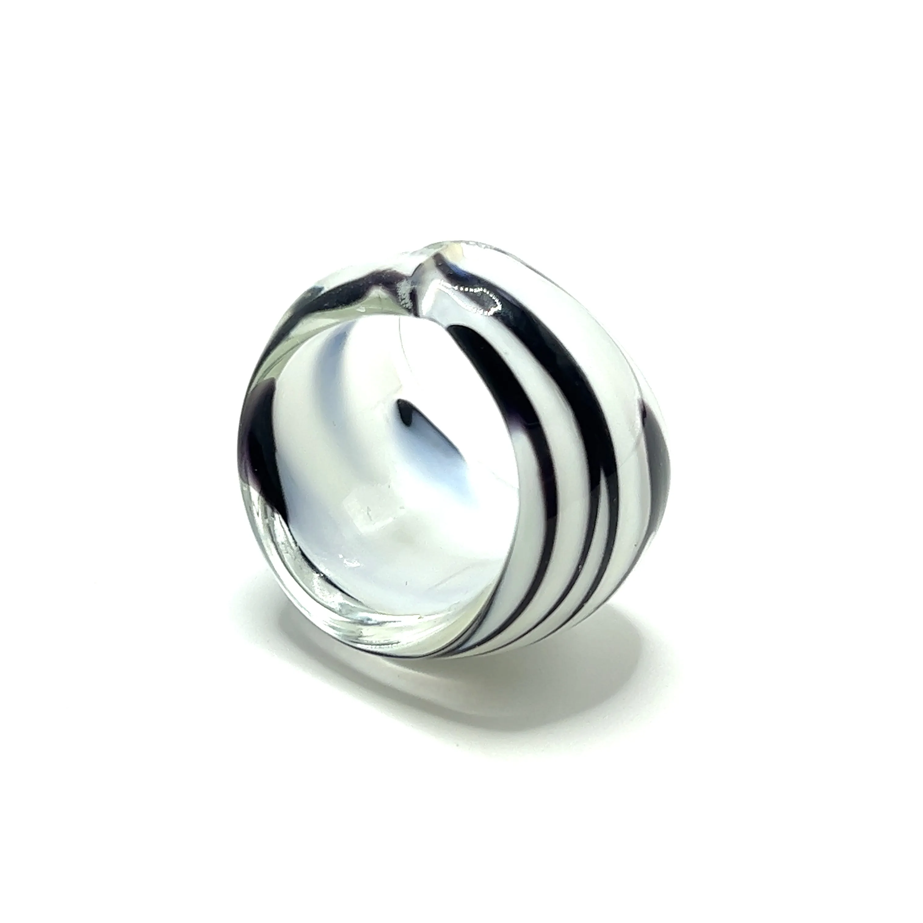 Handmade Glass Acrylic Ring Opulent Zebra Stylist Infinity Band