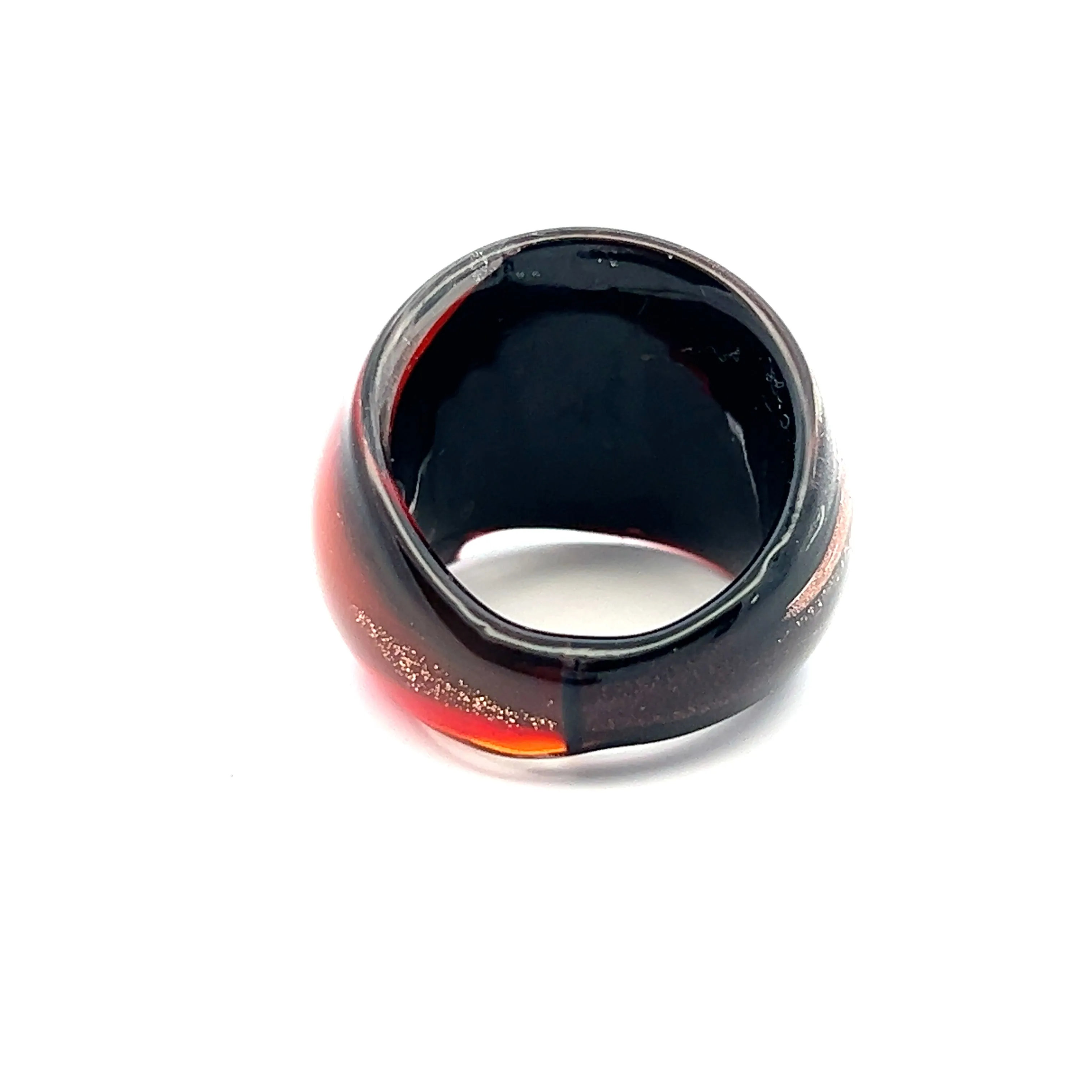 Handmade Glass Acrylic Ring Sunset Opulent Colourful Infinity Band