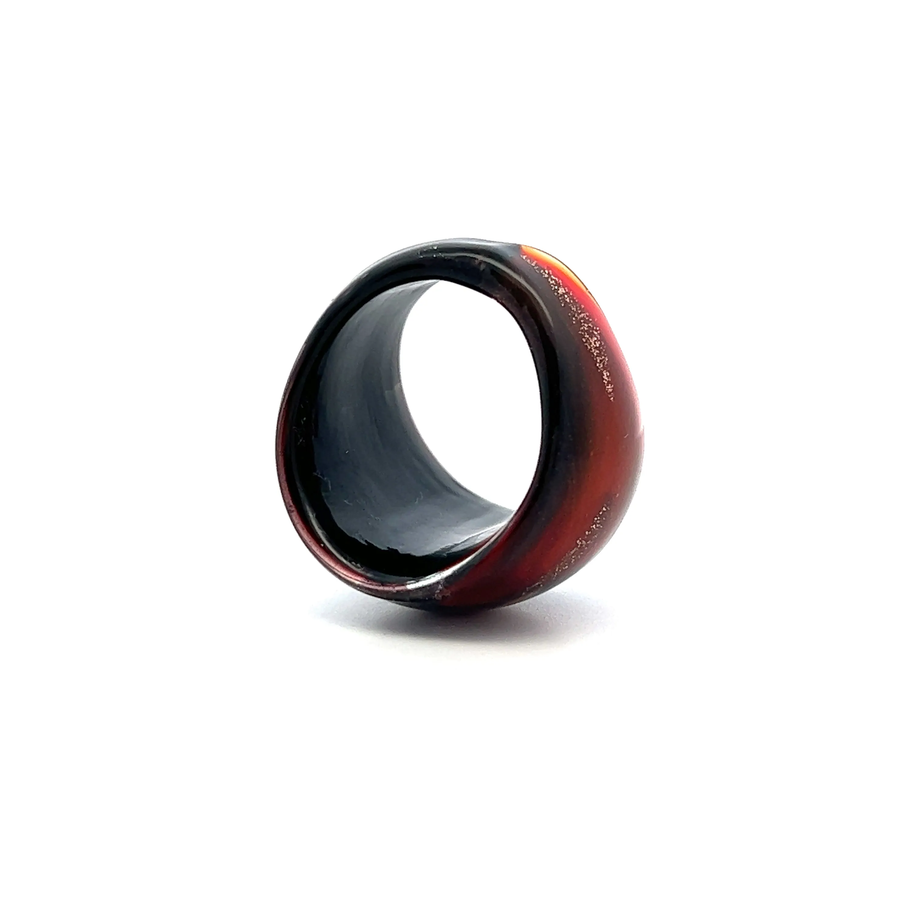 Handmade Glass Acrylic Ring Sunset Opulent Colourful Infinity Band