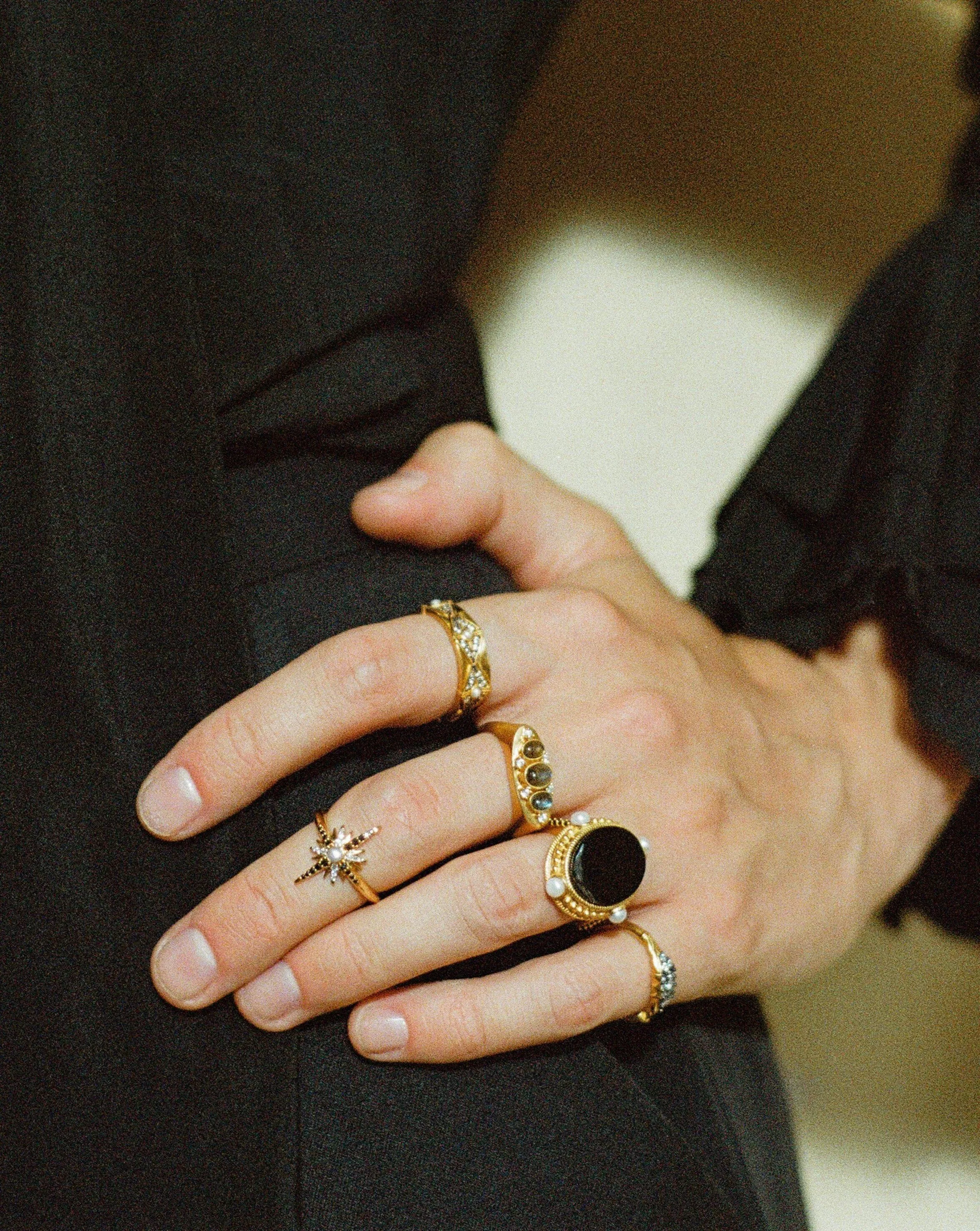 Harris Reed Trio Labradorite Ring | 18k Gold Vermeil/Labradorite