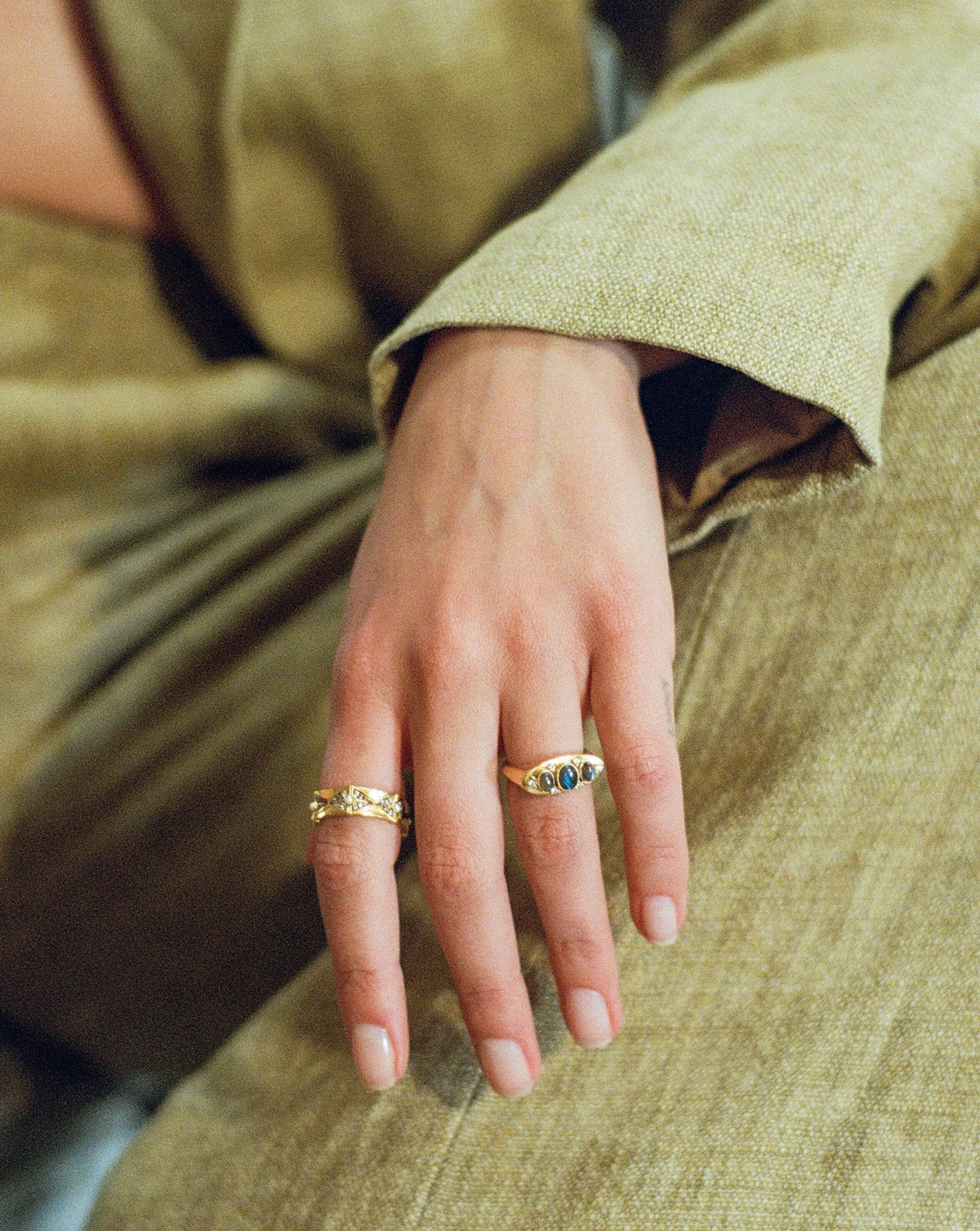 Harris Reed Trio Labradorite Ring | 18k Gold Vermeil/Labradorite
