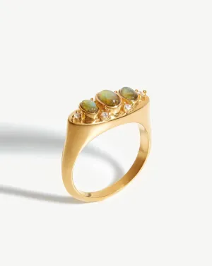 Harris Reed Trio Labradorite Ring | 18k Gold Vermeil/Labradorite
