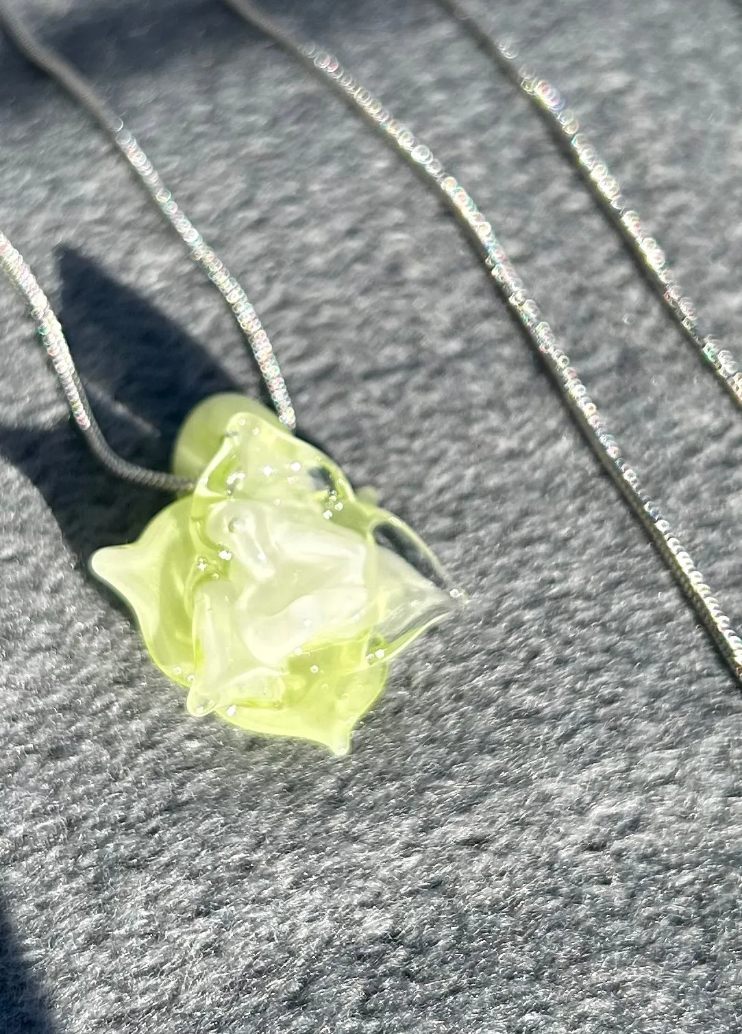 Headley's Glass Art Hand Blown Rose Pendant Necklaces