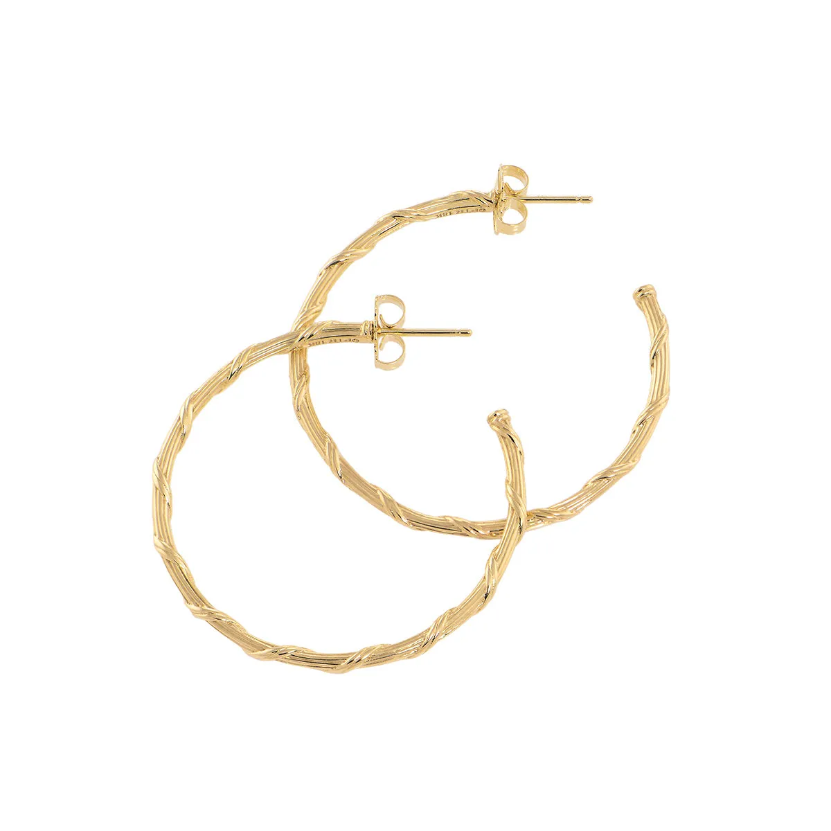 Heritage Hoop Earrings in 18K yellow gold 1.5"
