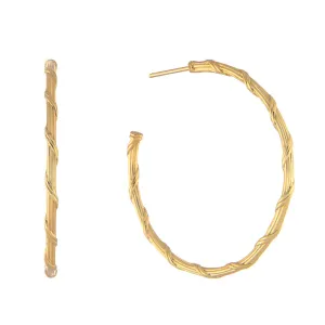 Heritage Hoop Earrings in 18K yellow gold 1.5"