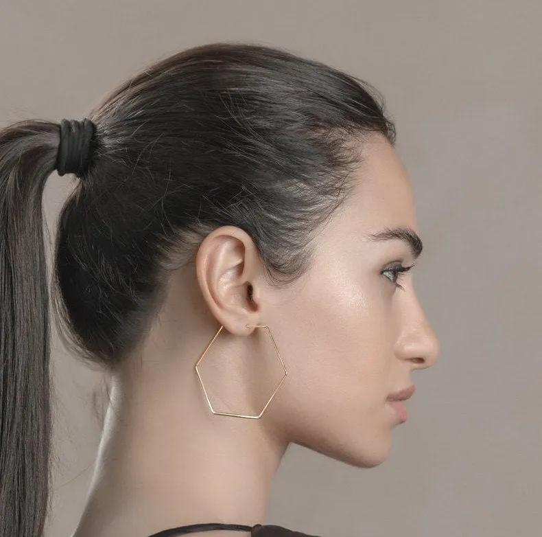 Hexagon Hoop earrings