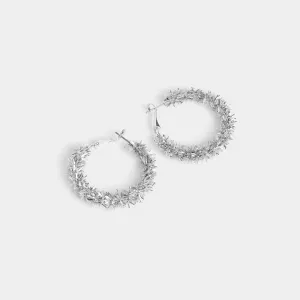 Holiday Tinsel Hoop Earring - Silver
