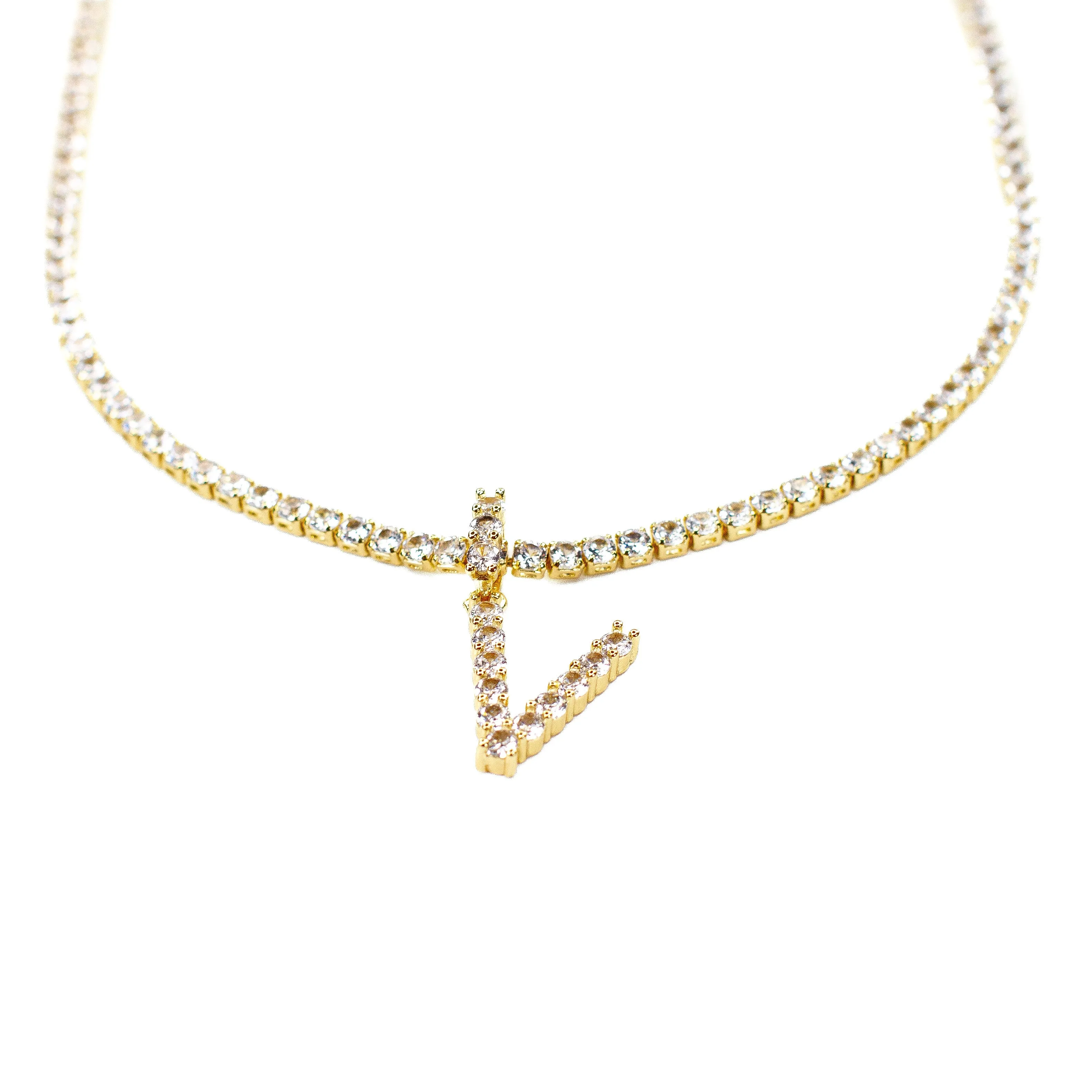Initial Cz Necklace and Charms