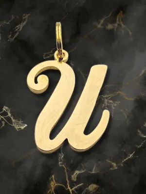 Initial Letter Jewelry Dog Tag - U