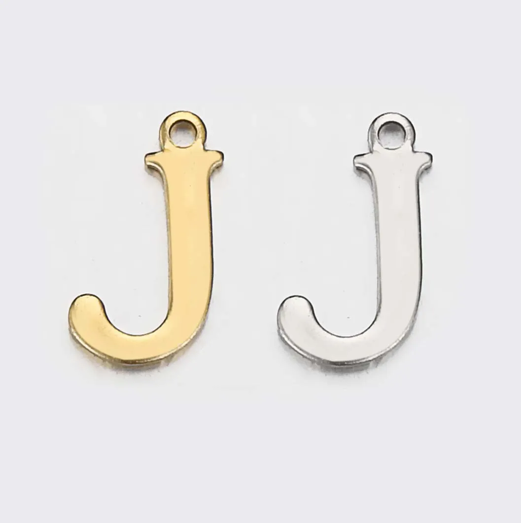 JBextension Golden Silver Color Stainless Necklace Steel English Letter Pendant Uppercase Single Hole Diy Necklace Apparel Pendant 1 Pcs