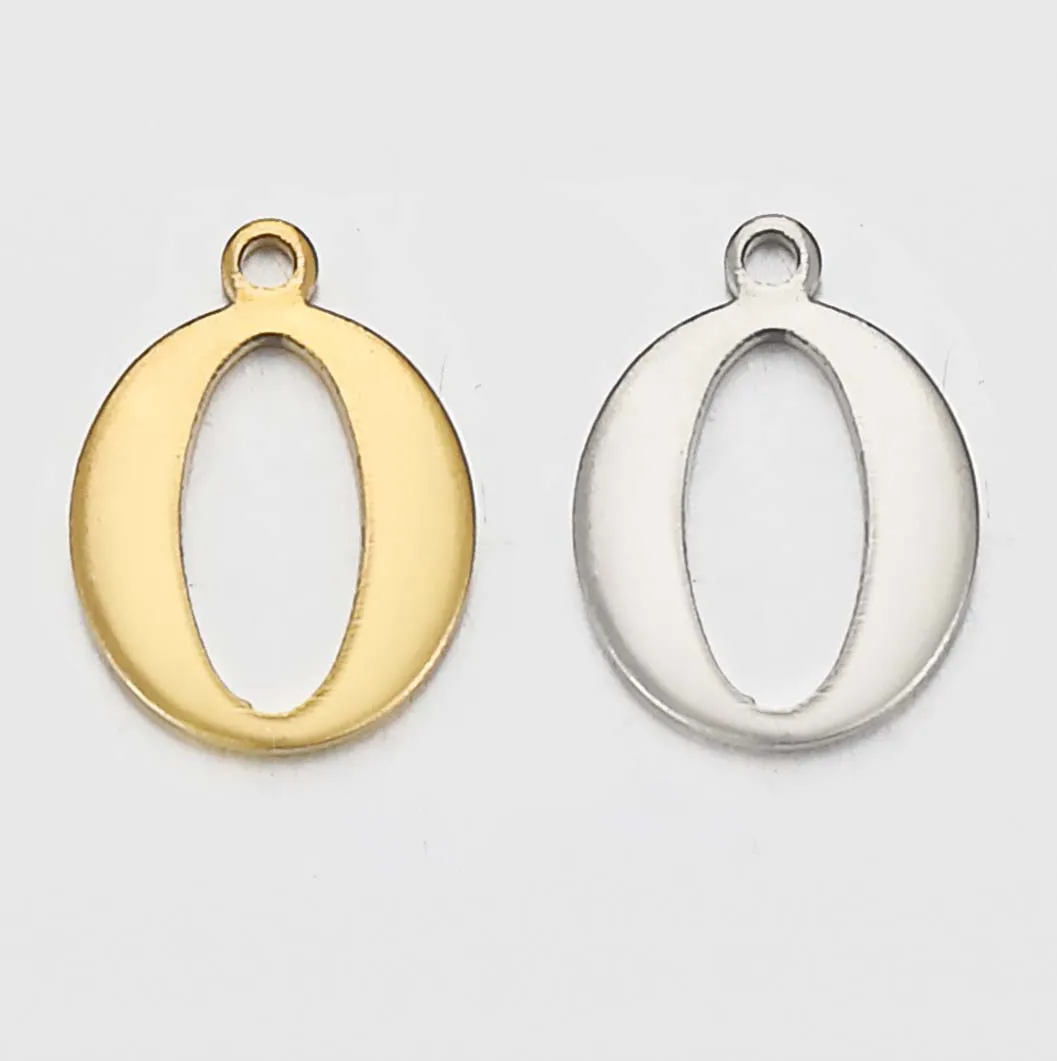 JBextension Golden Silver Color Stainless Necklace Steel English Letter Pendant Uppercase Single Hole Diy Necklace Apparel Pendant 1 Pcs