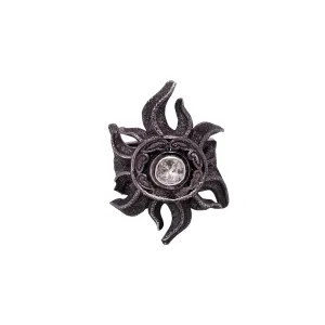 Keith Jack Sterling Silver Raw Diamond Solar Shield Ring with Black Rhodium 0.2ctw