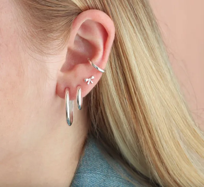 KN Bow Studs in Sterling Silver