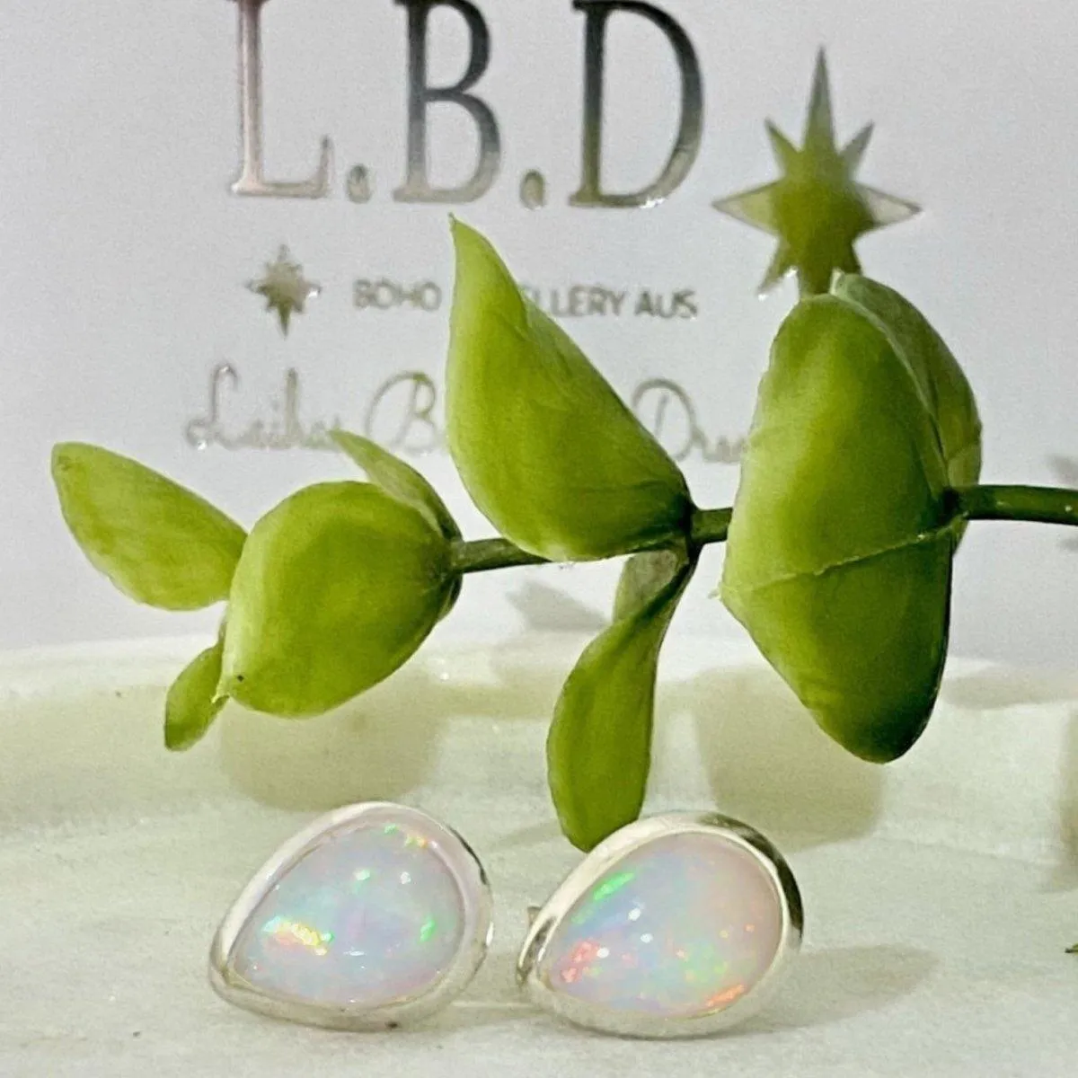 Laihas Raindrop Classic Chic Opal Stud Earrings