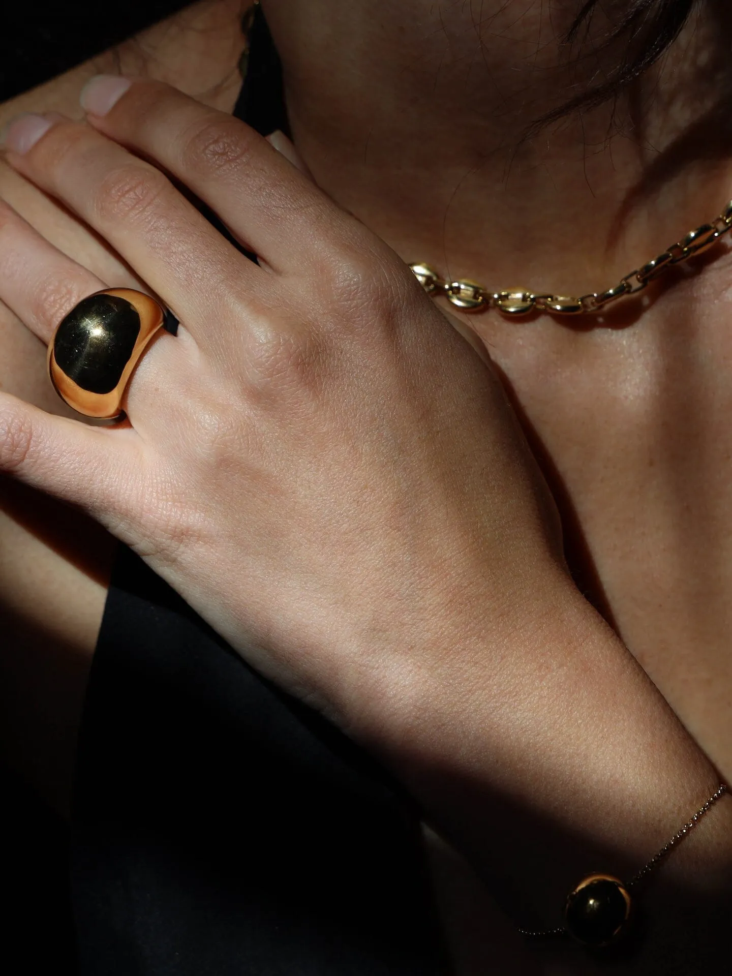 Large Gold Orb Ring