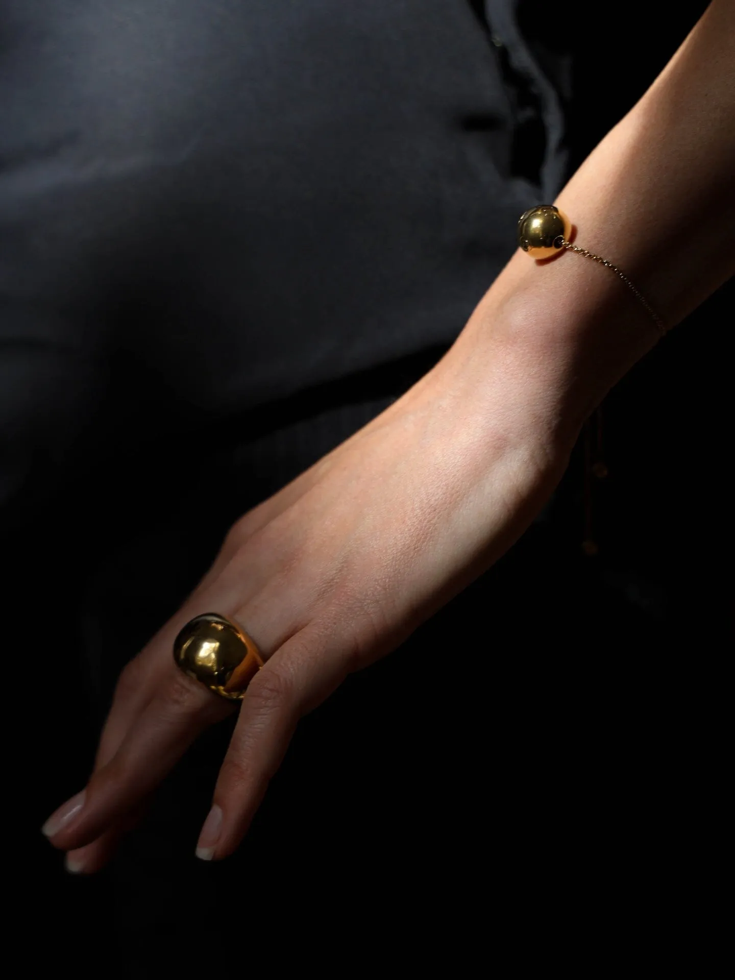 Large Gold Orb Ring