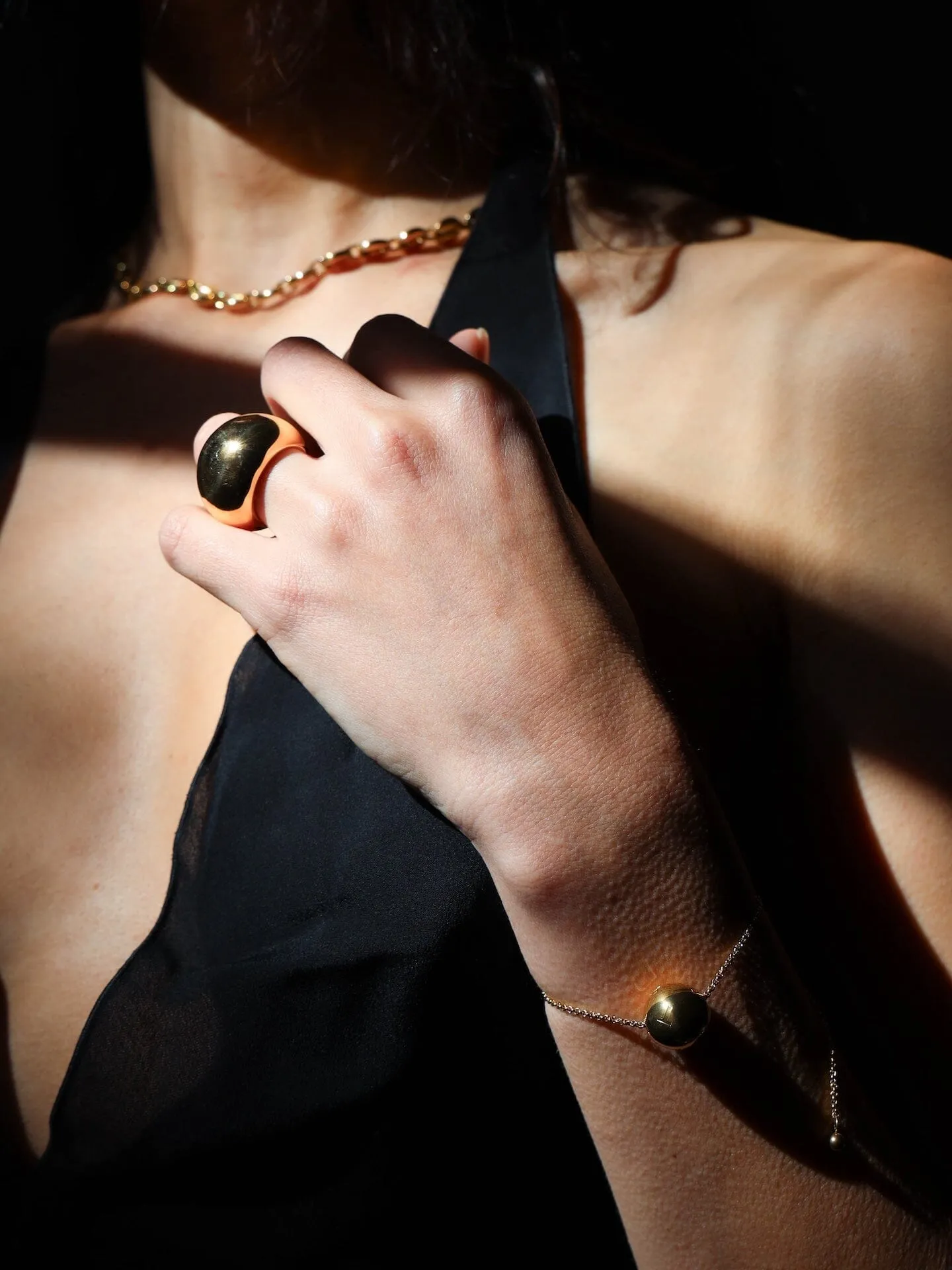 Large Gold Orb Ring