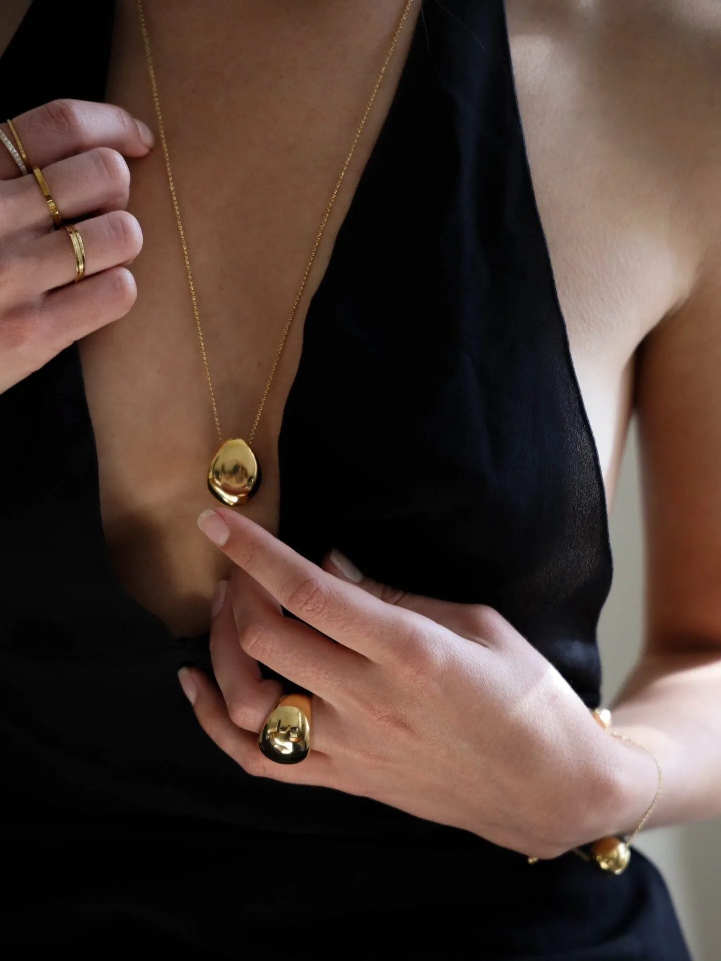 Large Gold Orb Ring