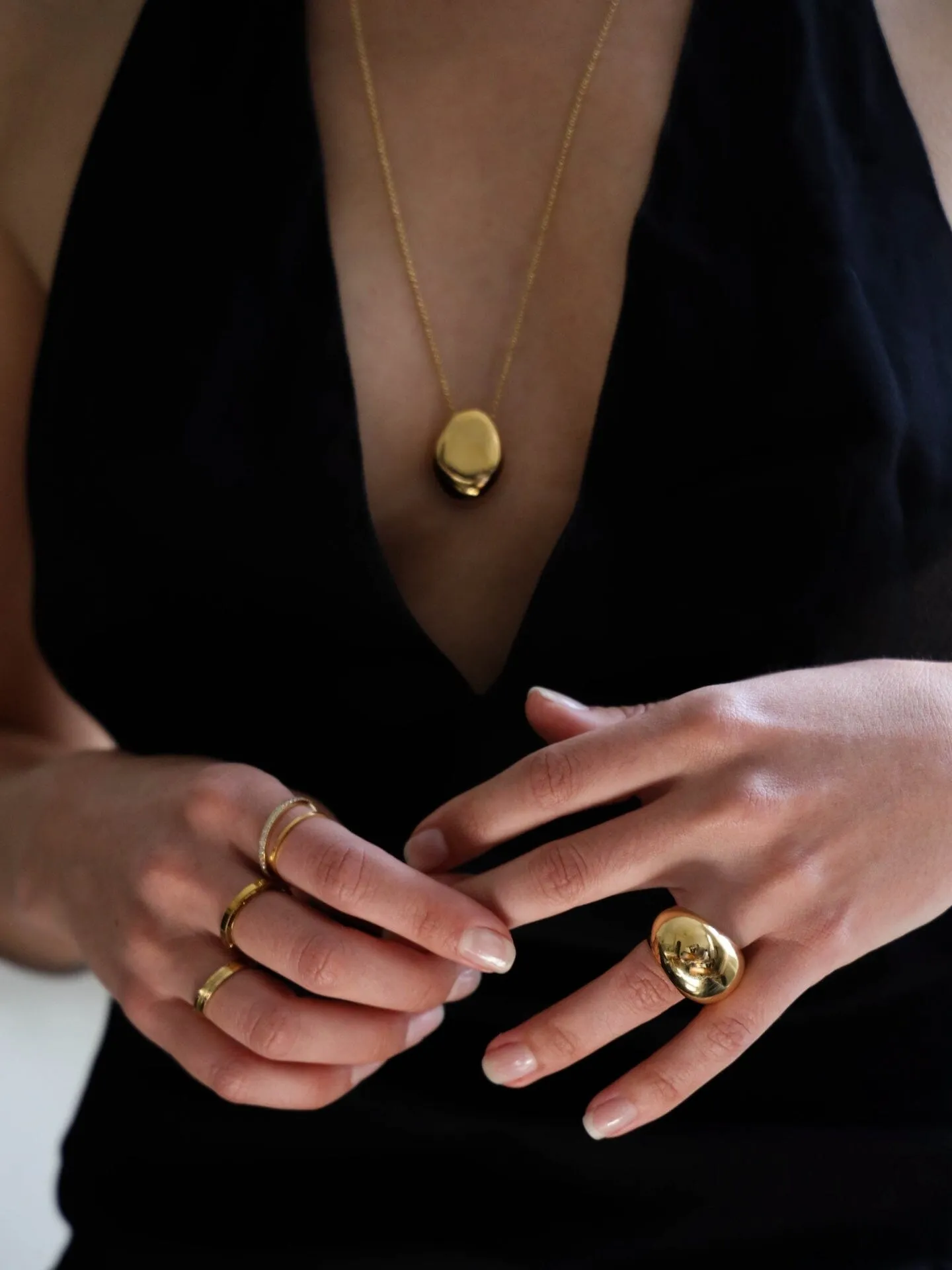Large Gold Orb Ring