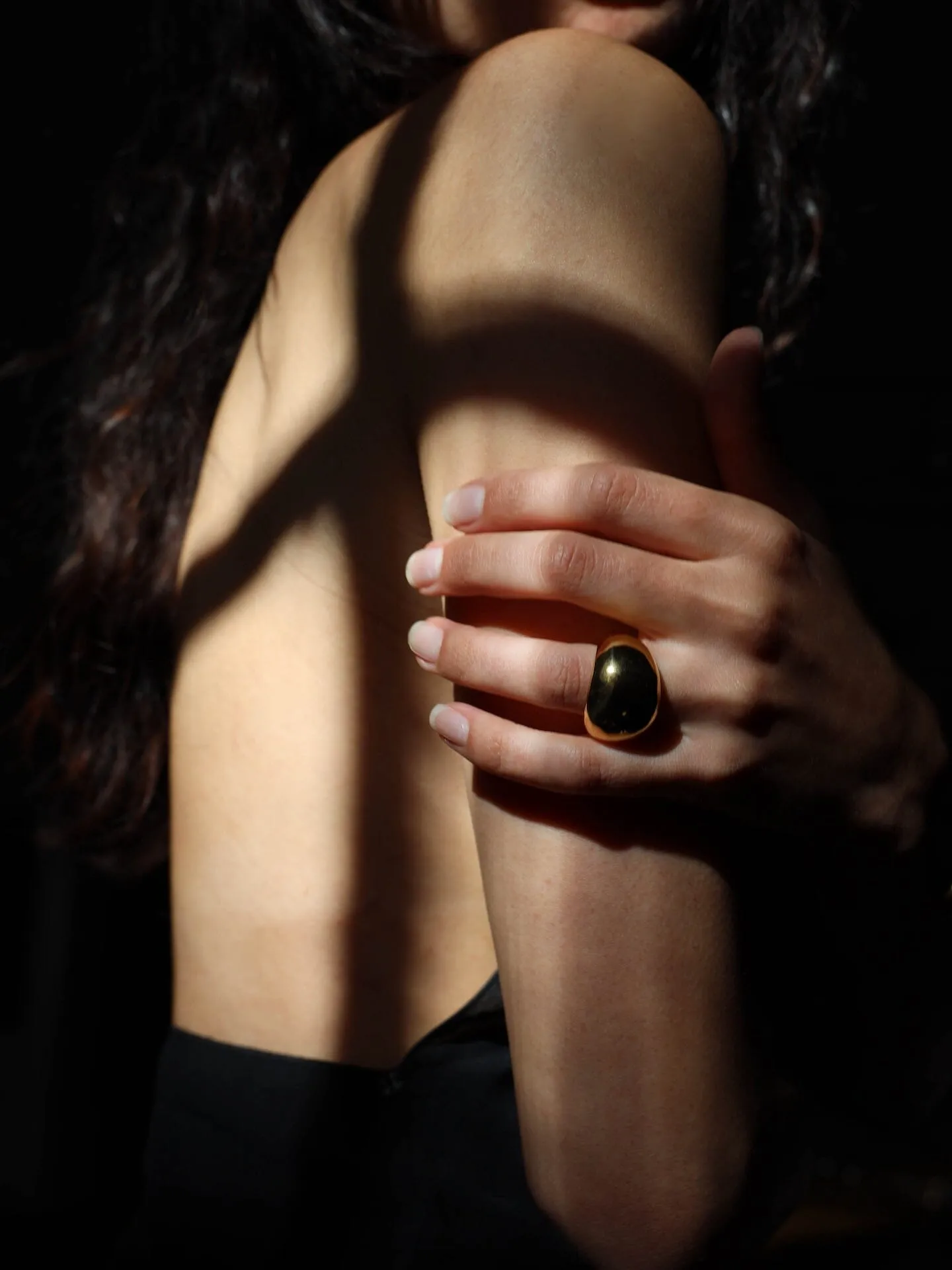 Large Gold Orb Ring