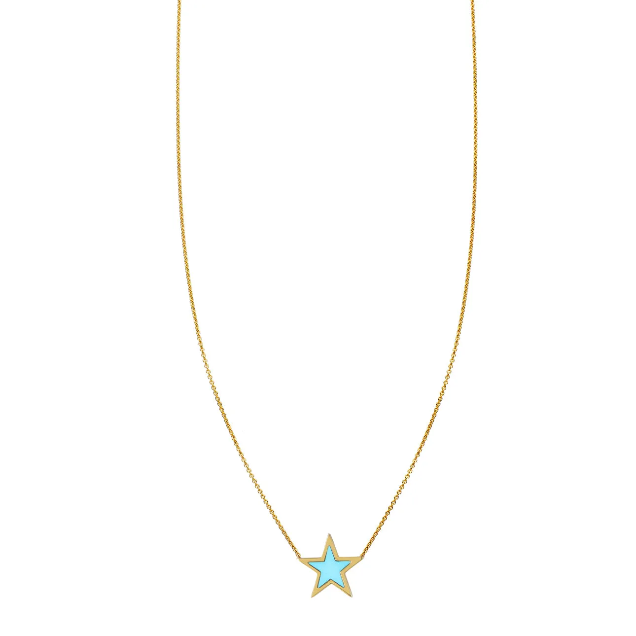 Large Turquoise Inlaid Star Necklace