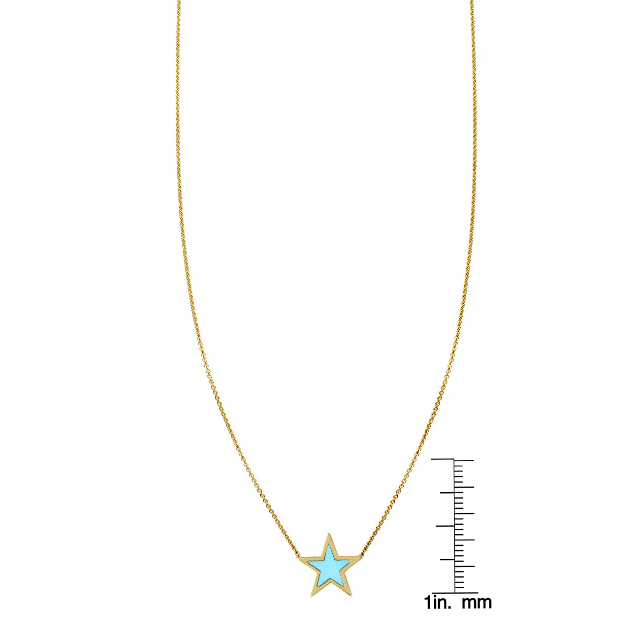 Large Turquoise Inlaid Star Necklace
