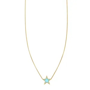 Large Turquoise Inlaid Star Necklace