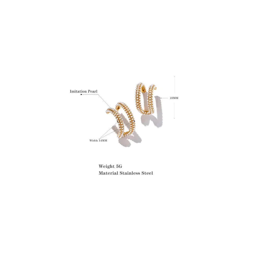 Lavinia Double Hoop Earrings - 18K Gold Coated