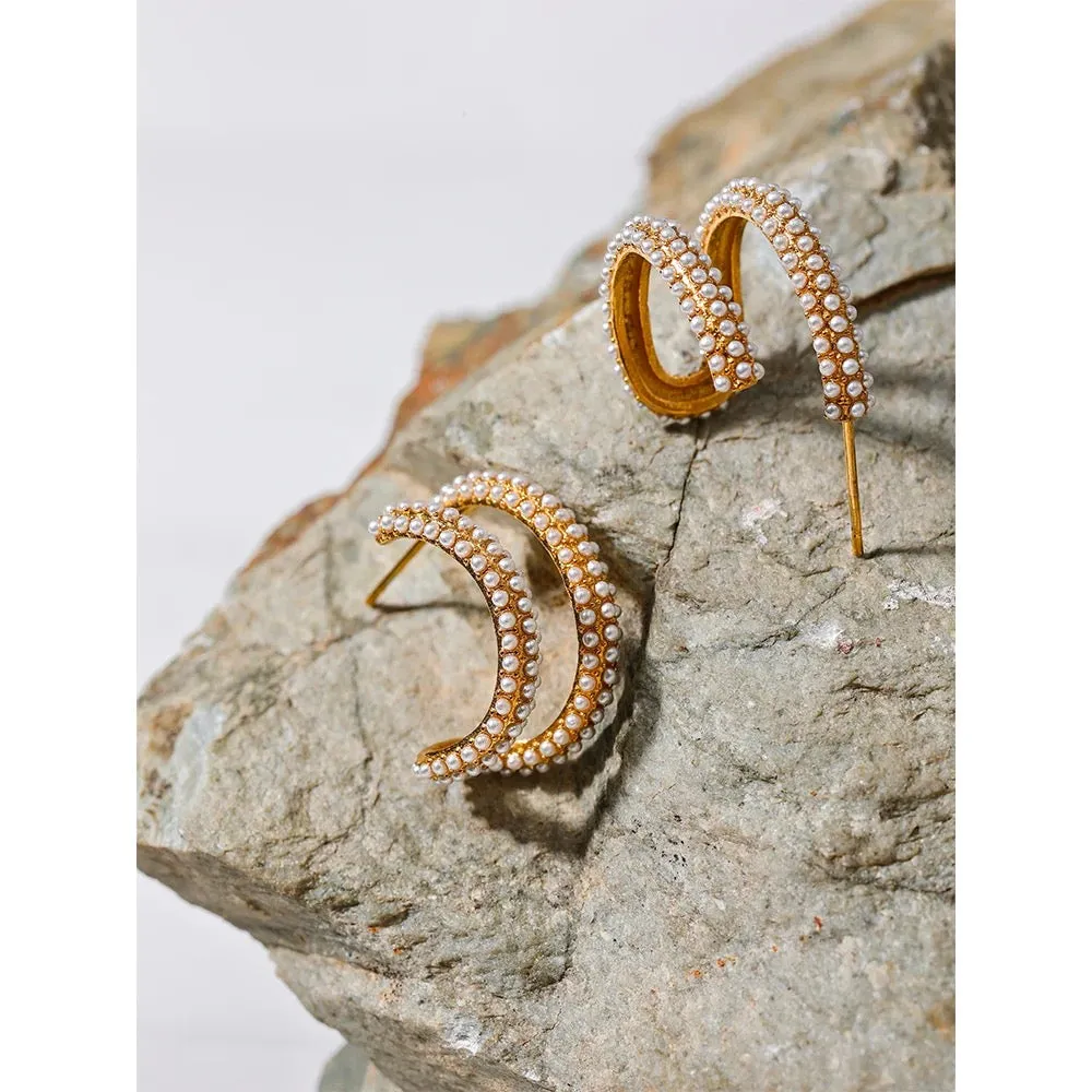 Lavinia Double Hoop Earrings - 18K Gold Coated