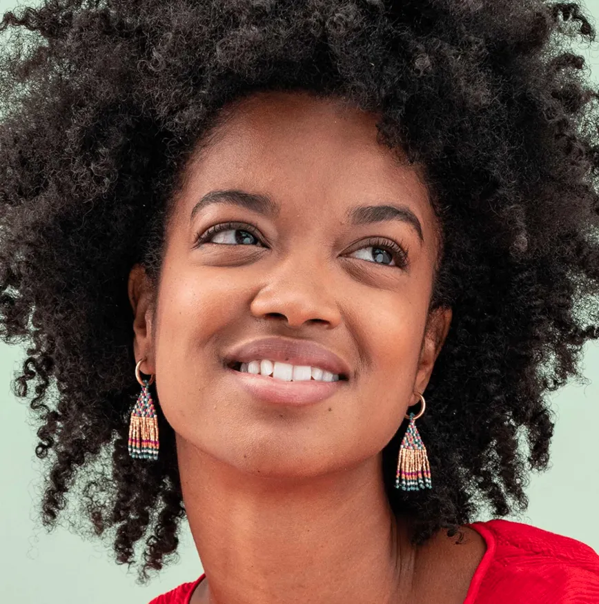 Leta Confetti Stripe Fringe Earrings | Ink   Alloy