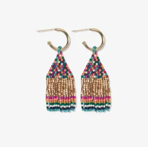 Leta Confetti Stripe Fringe Earrings | Ink   Alloy