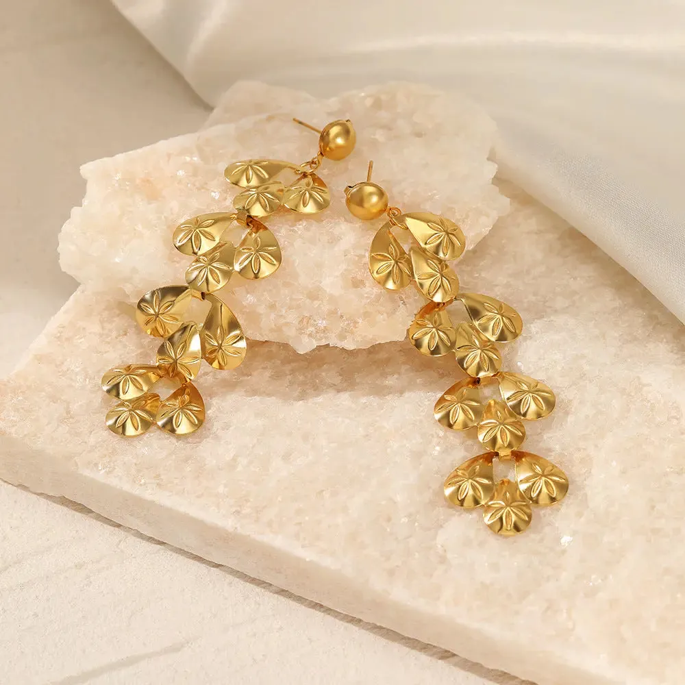 Long Drop Earrings Gold