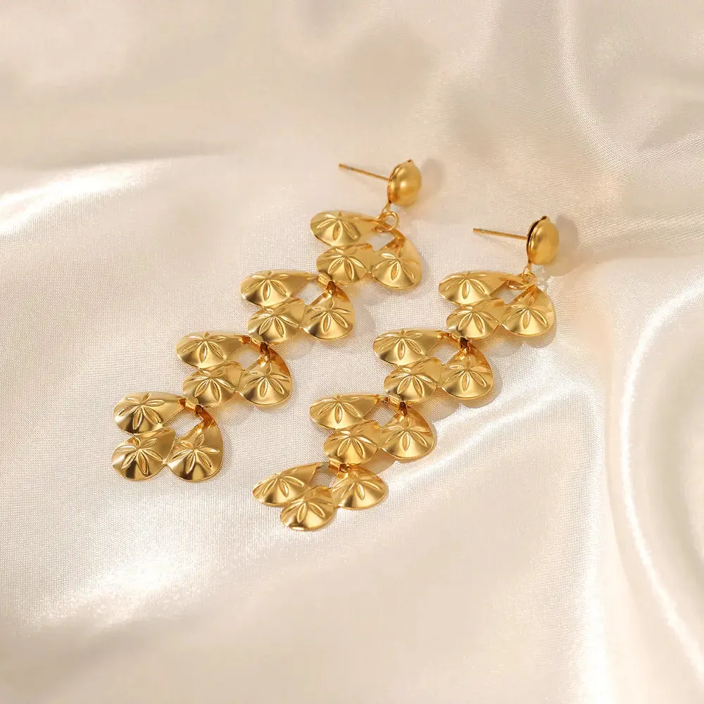Long Drop Earrings Gold