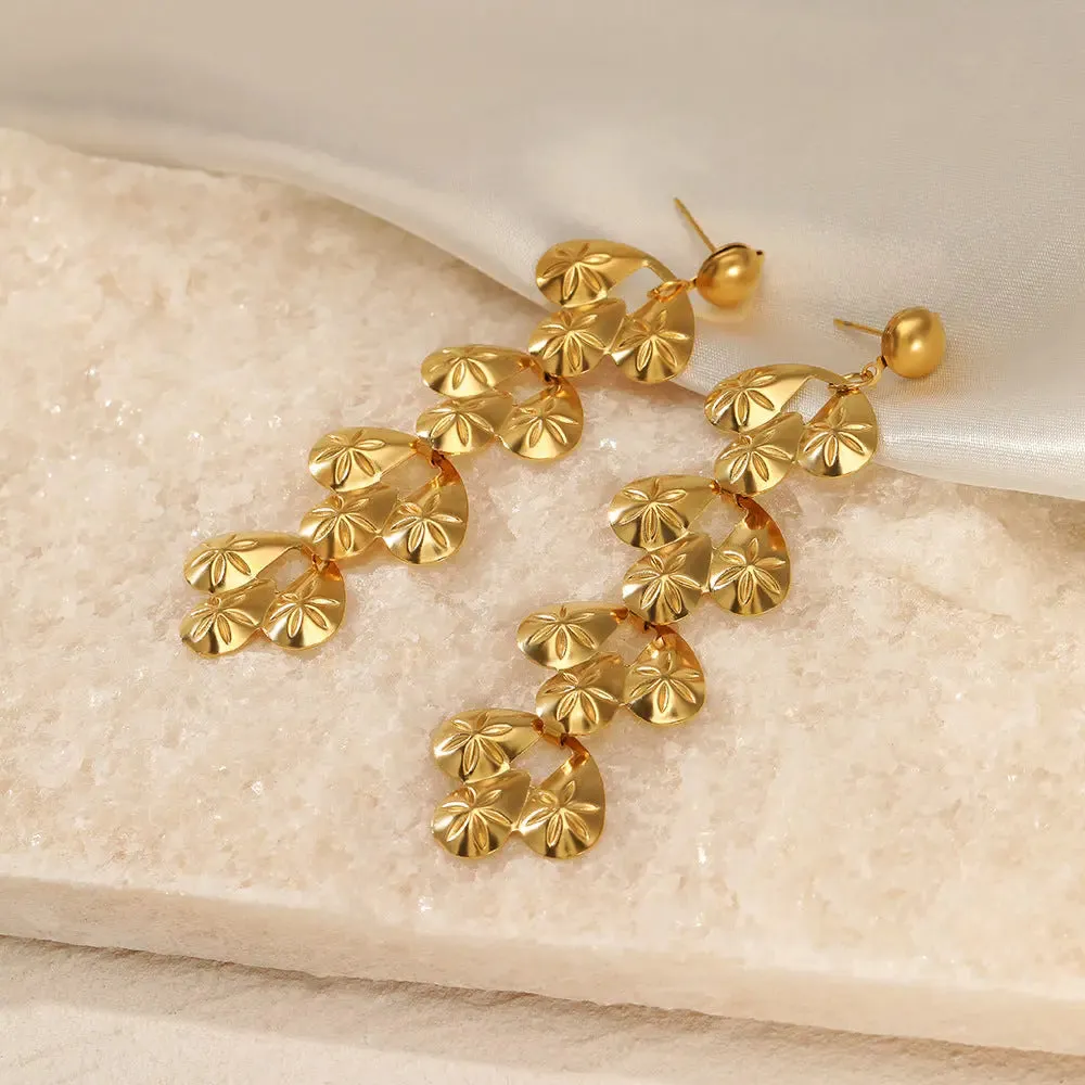 Long Drop Earrings Gold